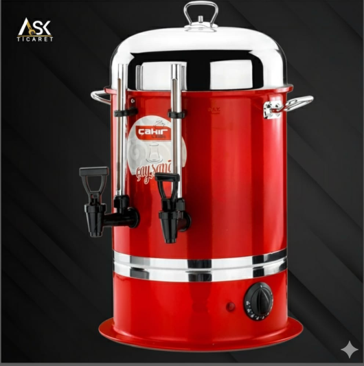 ÇAKIR 120 BARDAK ÇAY OTOMATI SİYAH/KROM/KIRMIZI